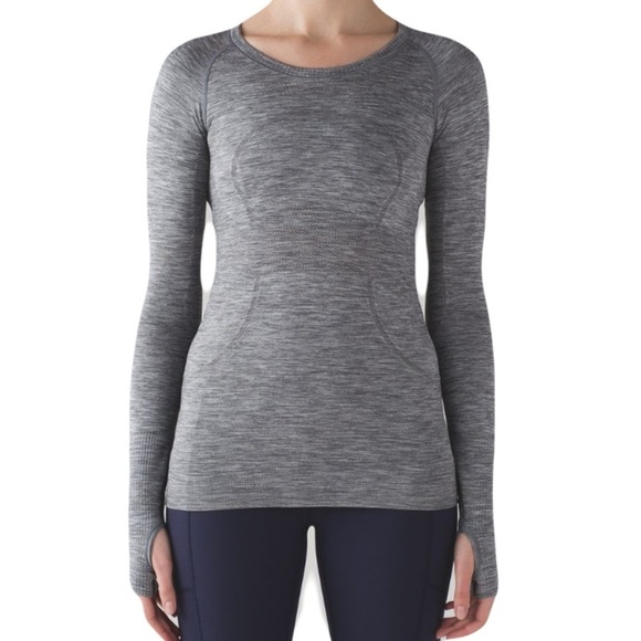 Lululemon Swiftly Tech Long Sleeve Crew Sz 6 Heathered Grey Orig $78 - Picture 2 of 10